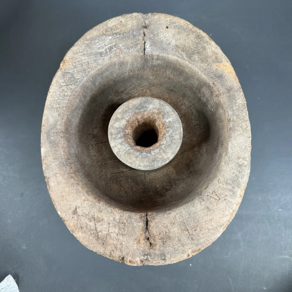 Antique Primitive Millinery Wood Hat Block Mold Form Hatter Tool‎ 4 1/4 7 1/8